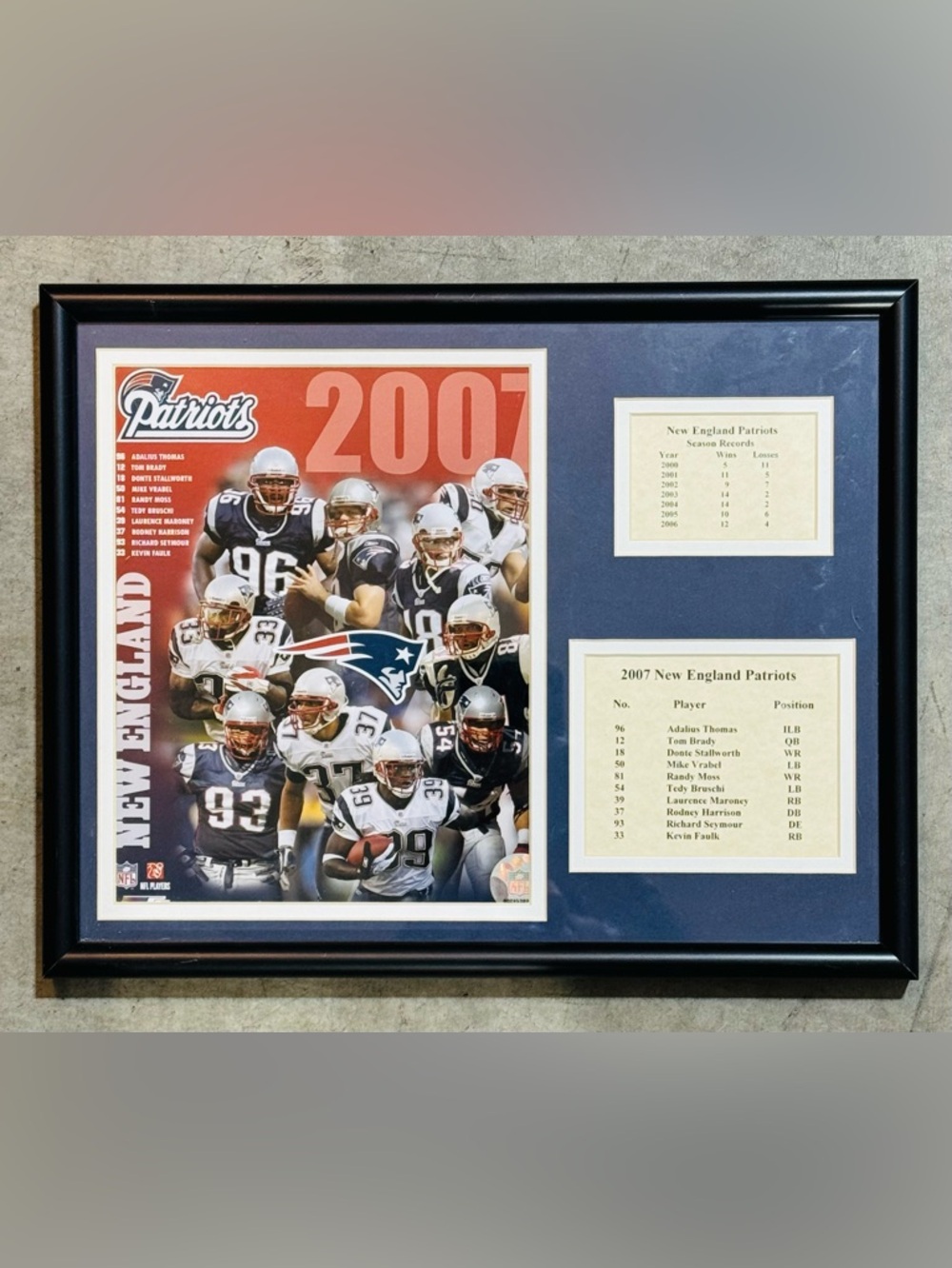 New England Patriots 2007 Framed Team Collage - Navy/Red/White